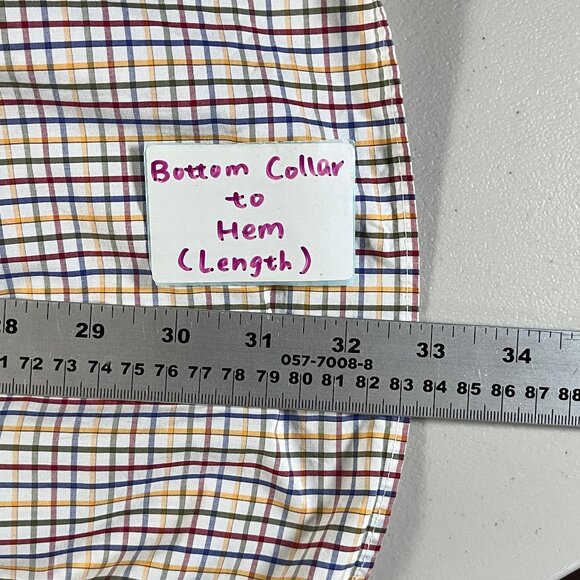 Gitman Bros Made in USA Check Long Sleeve Button Down Shirt - Men's Size 16/36 - Picture 10 of 10